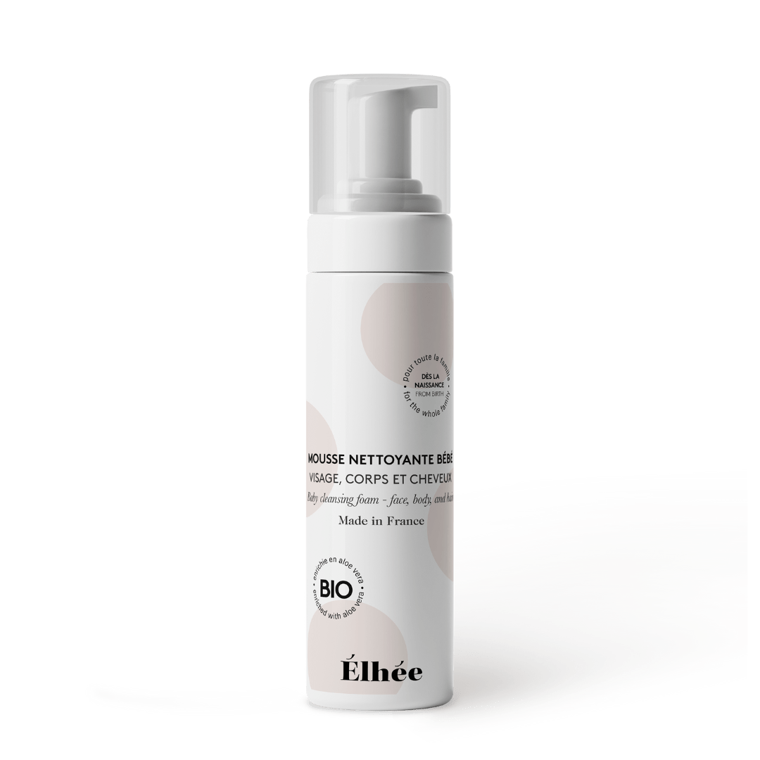 Mousse nettoyante bébé bio 3-en-1 Élhée