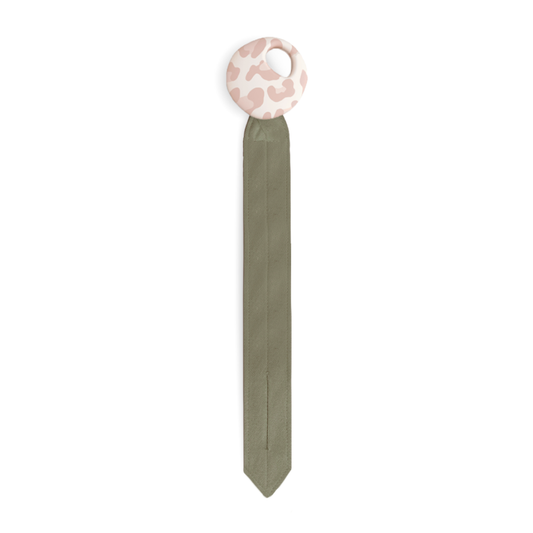 Attache-tétine "Pebble" | Kaki/Graouu Pink