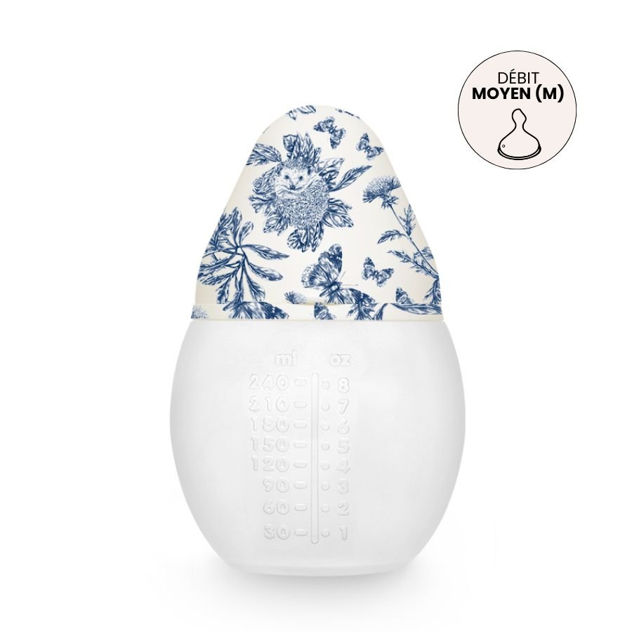 Biberon 240 ml | Tartine et Chocolat "Toile de Jouy" Bleu - Élhée