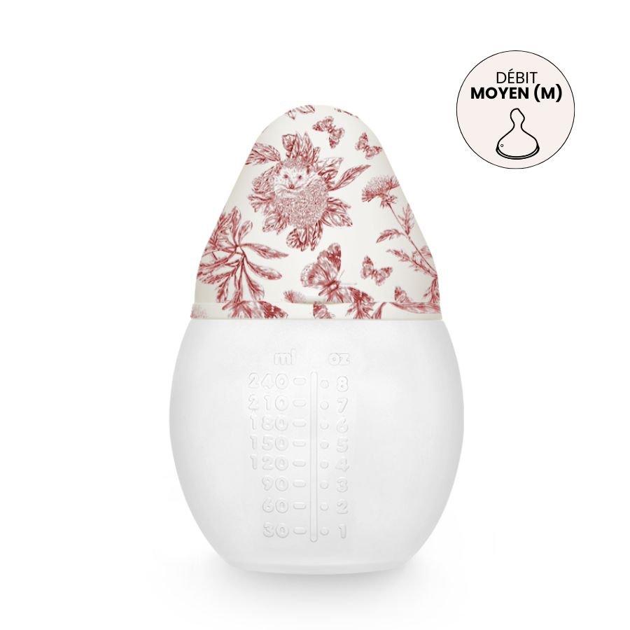 Biberon 240 ml | Tartine et Chocolat "Toile de Jouy" Terracotta - Élhée