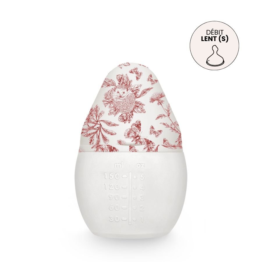 Coffret Biberon + Doudou | Tartine et Chocolat "Toile de Jouy" Terracotta - Élhée