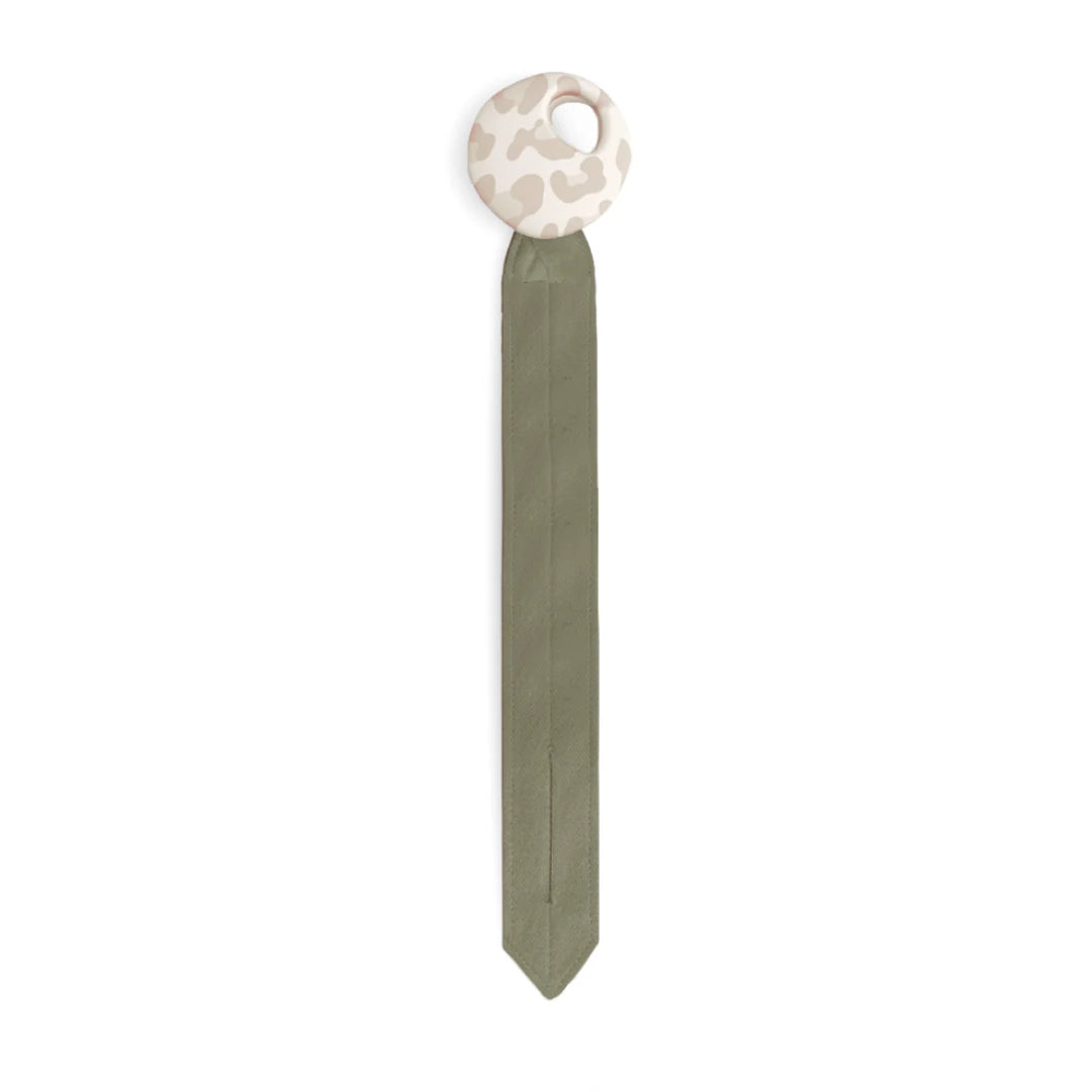 "Pebble" pacifier clip | Khaki/Graouu Sand
