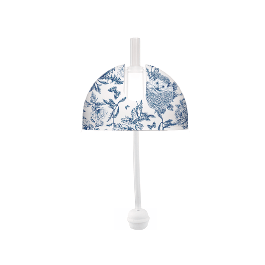 Embout paille lestée | Toile de jouy Bleu - Élhée