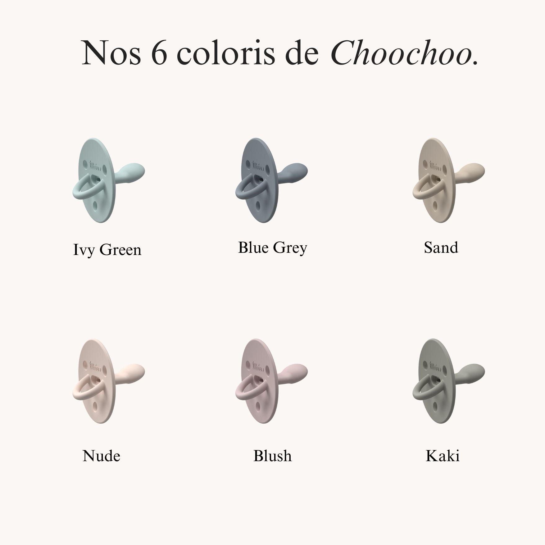 Sucette "ChooChoo" 100% Silicone Médical | Blue Grey - Élhée