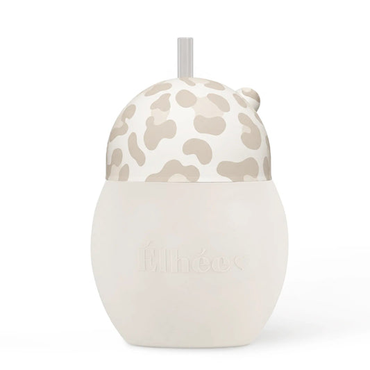 Tasse à paille lestée léopard 240 ml | Graouu Sand 9m+ | Coconut - Élhée