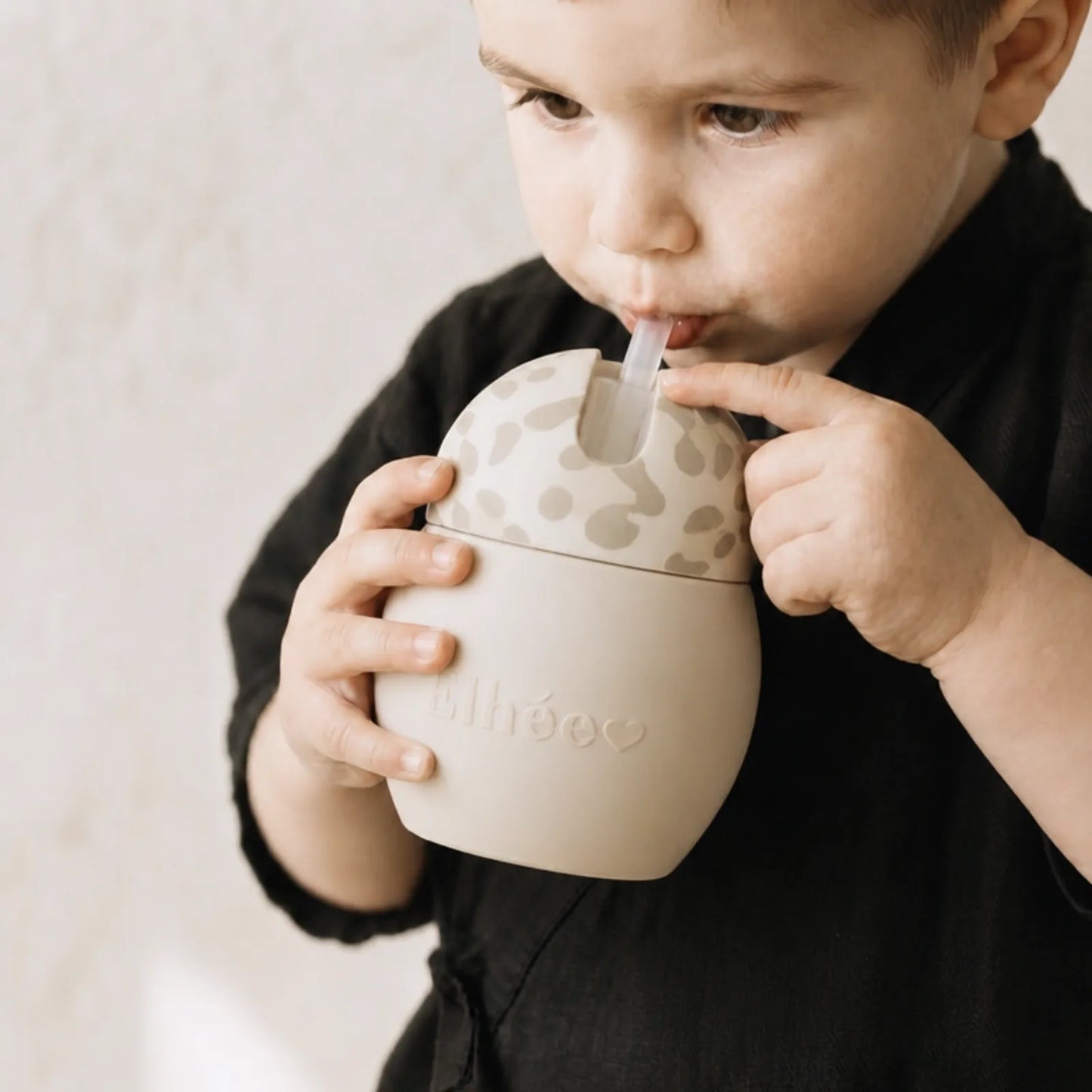 Tasse à paille lestée léopard 240 ml | Graouu Sand 9m+ | Coconut